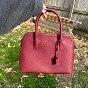 Kate Spade Cameron Street Margot Red/Maroon Saffiano Leather Satchel‎